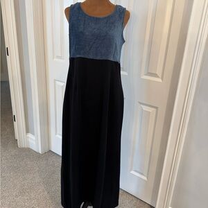 Coldwater Creek 90s Blue and Black Maxi Dress